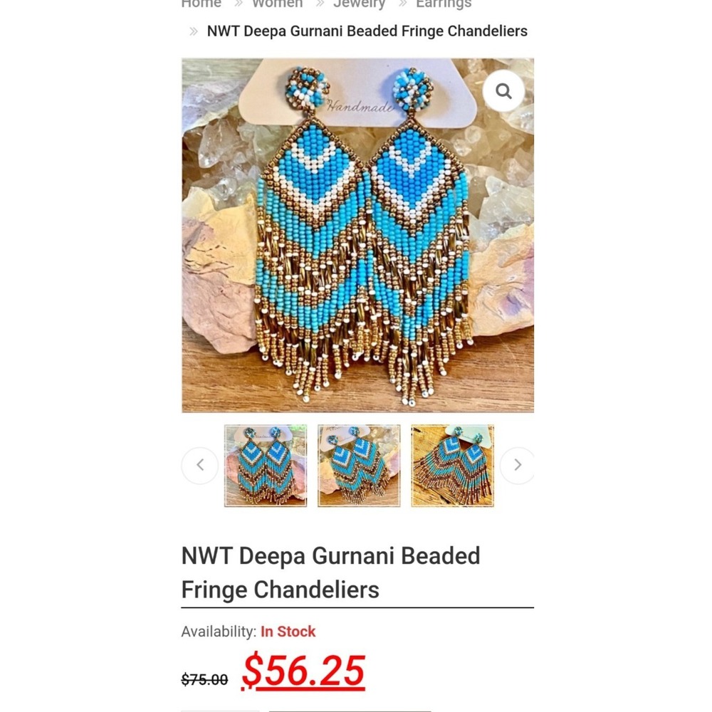 Amazing Handmade Anthropologie NWOT Deepa Gurnani Multicolor Beaded Chandelier